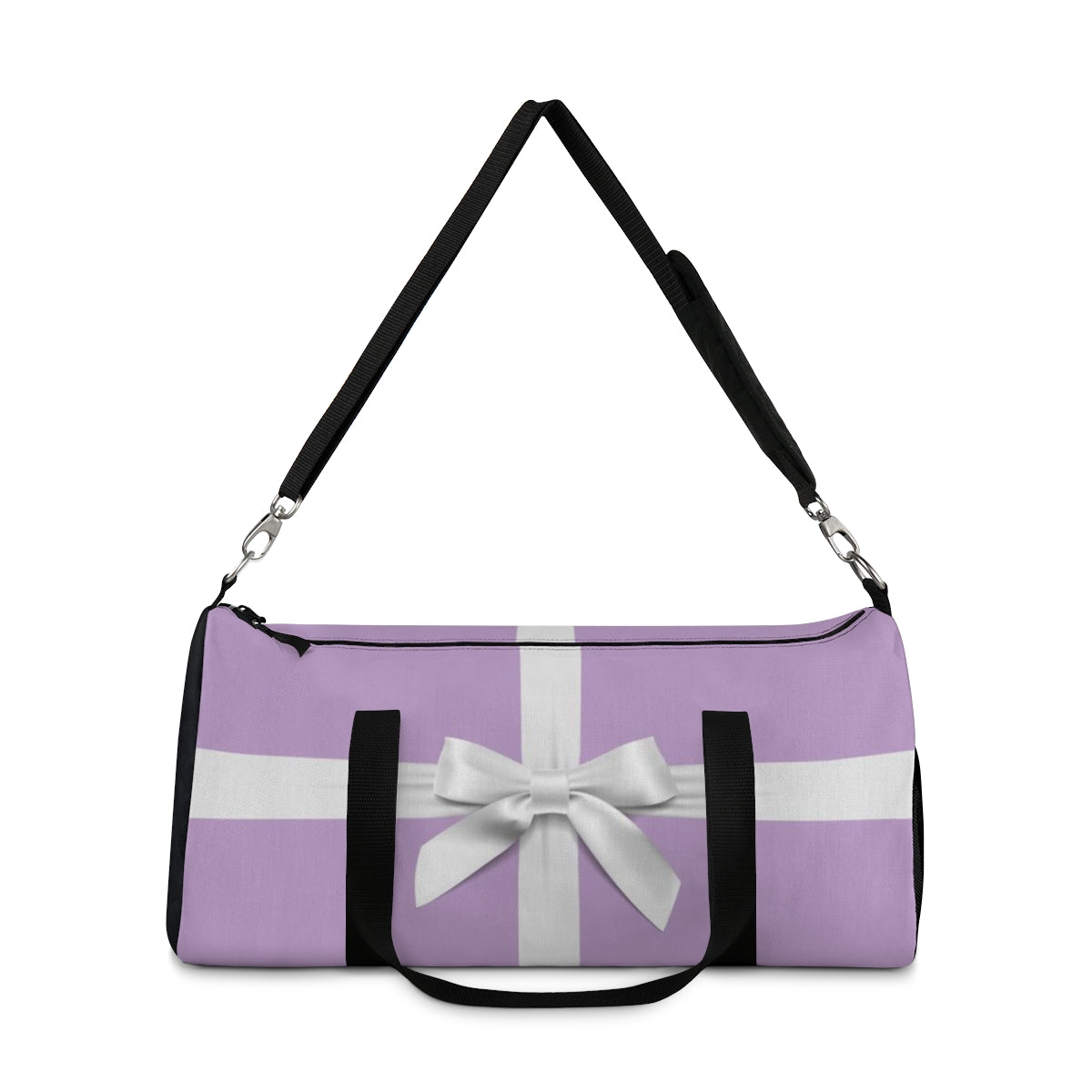 Personalized Little Lavender Box Duffel Bag - White Bow