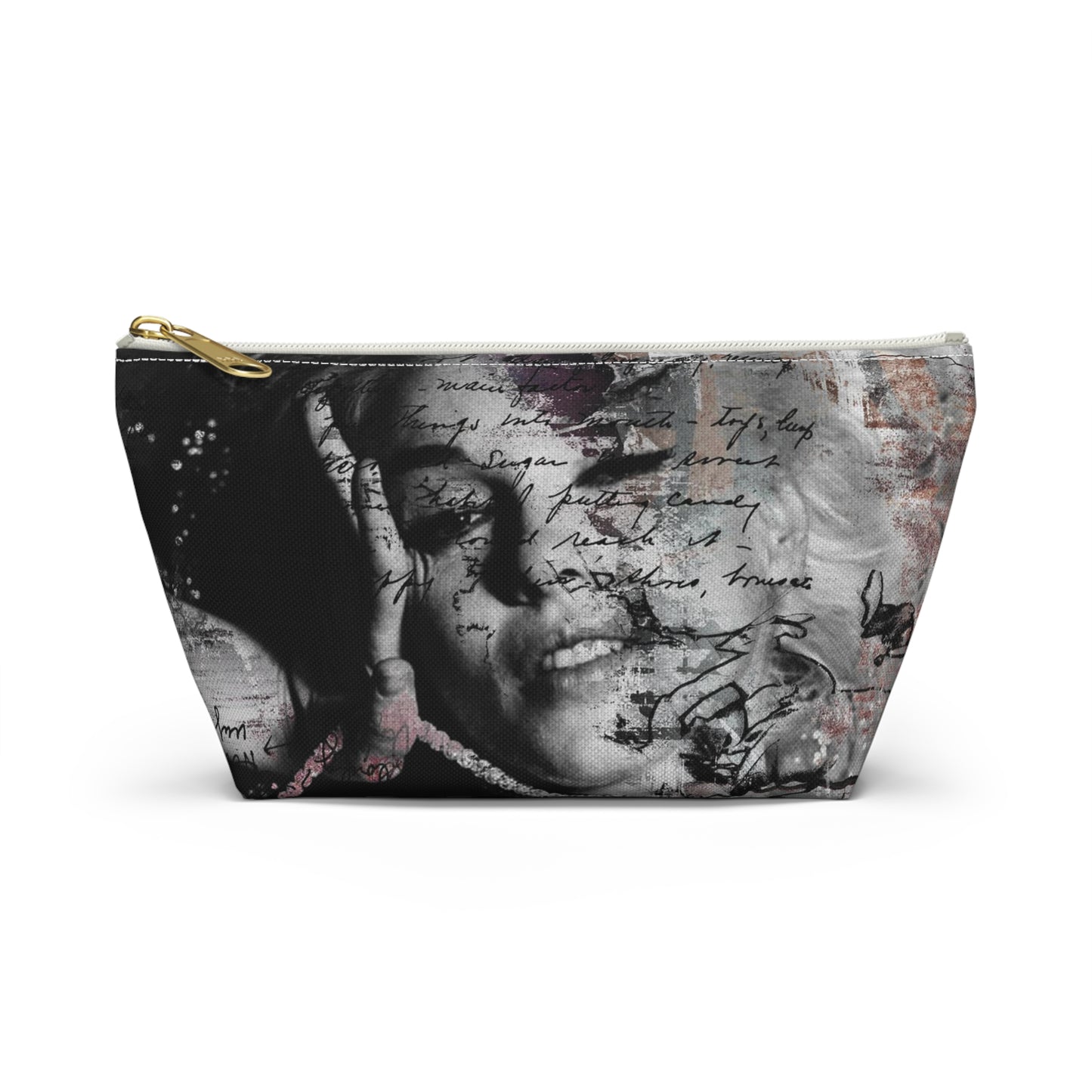 Lindsay Lohan Cosmetic Pouch w T-bottom, Accessory Pouch - Lindsay Lohan as Marilyn Monroe Abstract Makeup Bag