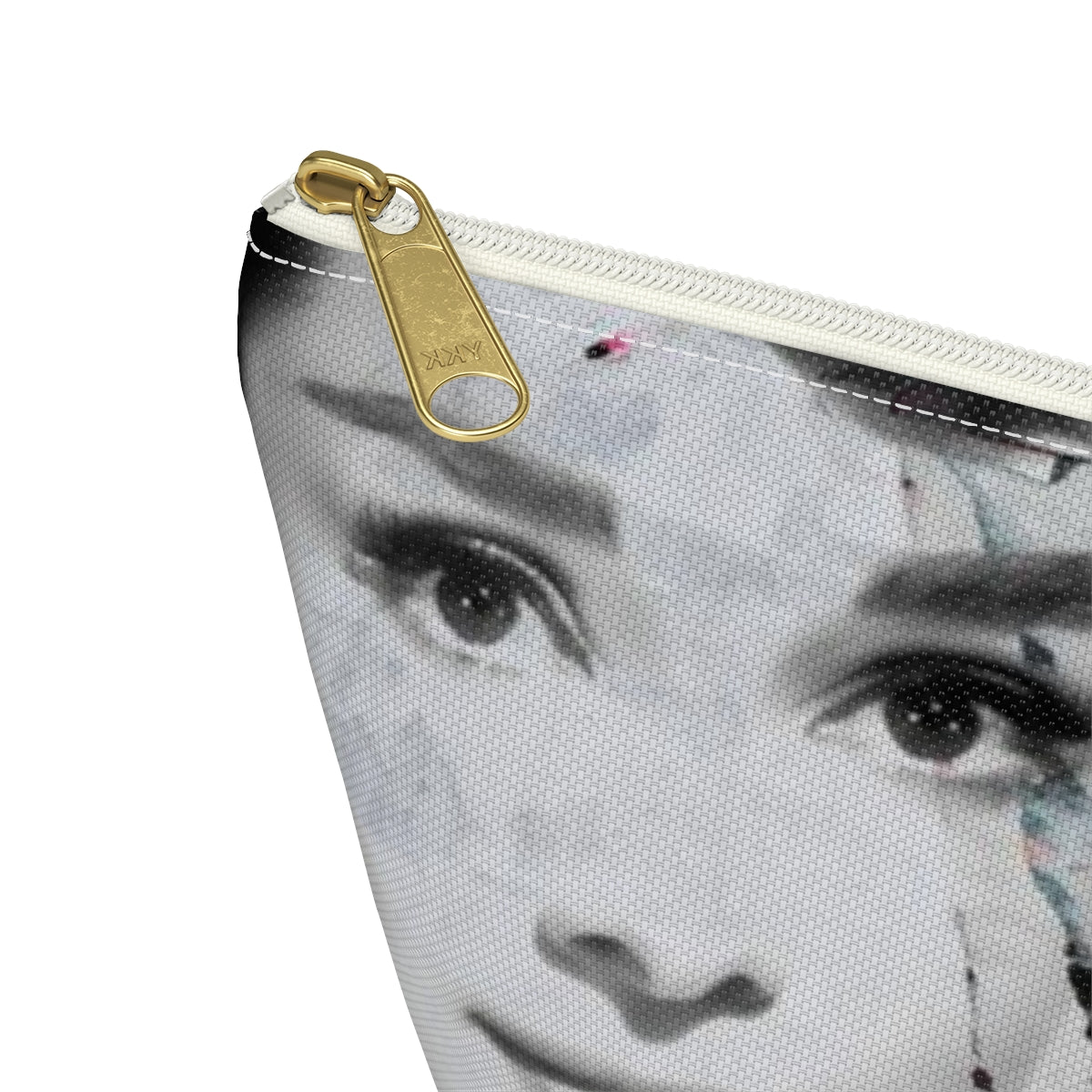 Audrey Hepburn Cosmetic Pouch w T-bottom, Accessory Pouch, Distressed Poster