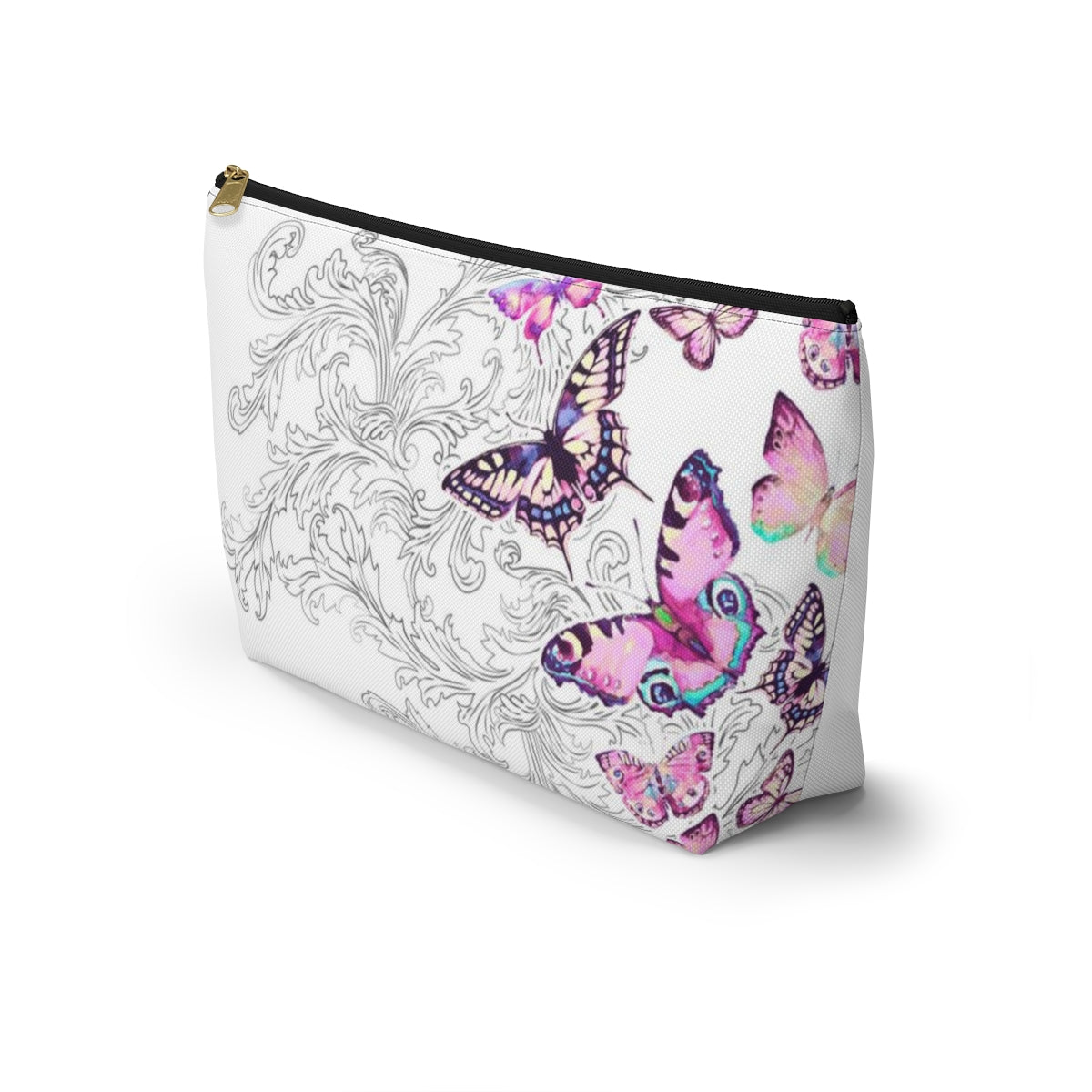 Butterfly Pouch w T-bottom, Accessory Pouch - Scroll