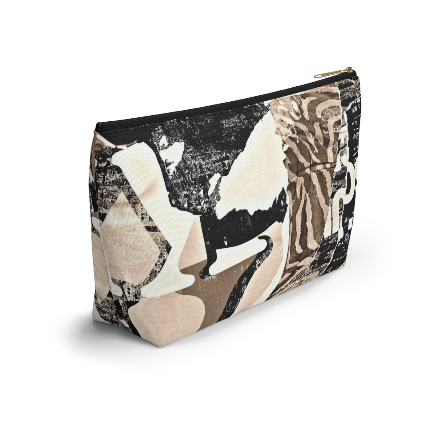 Urban Street Art Cosmetic Pouch w T-bottom, Accessory Pouch - Torn Poster Street Art Makeup Bag - Zebra Bag 20