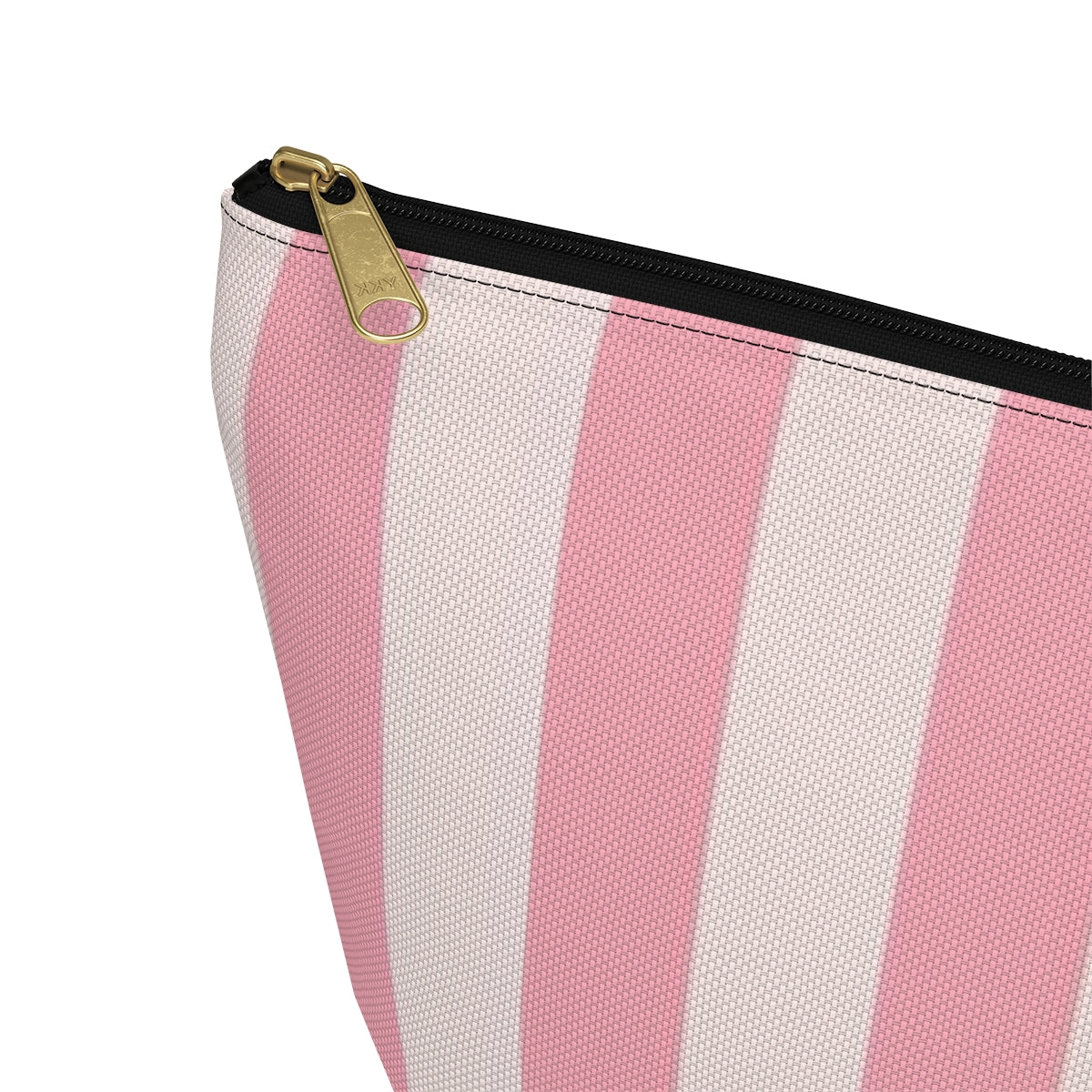 Personalized Secret Cosmetic Pouch w T-bottom, Accessory Pouch - Pink Stripe