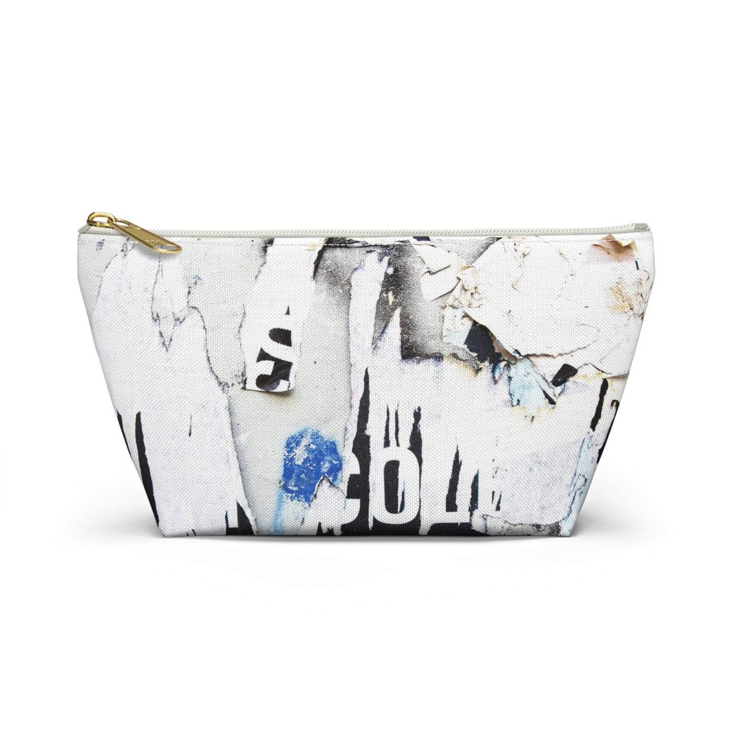 Urban Street Art Cosmetic Pouch w T-bottom, Accessory Pouch - Torn Poster Street Art Makeup Bag - COLD Bag 14