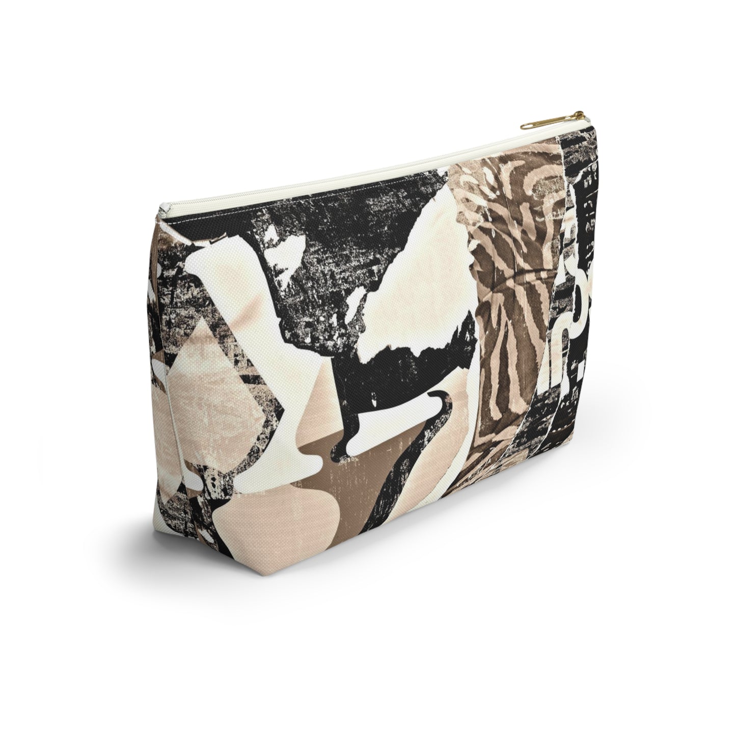 Urban Street Art Cosmetic Pouch w T-bottom, Accessory Pouch - Torn Poster Street Art Makeup Bag - Zebra Bag 20