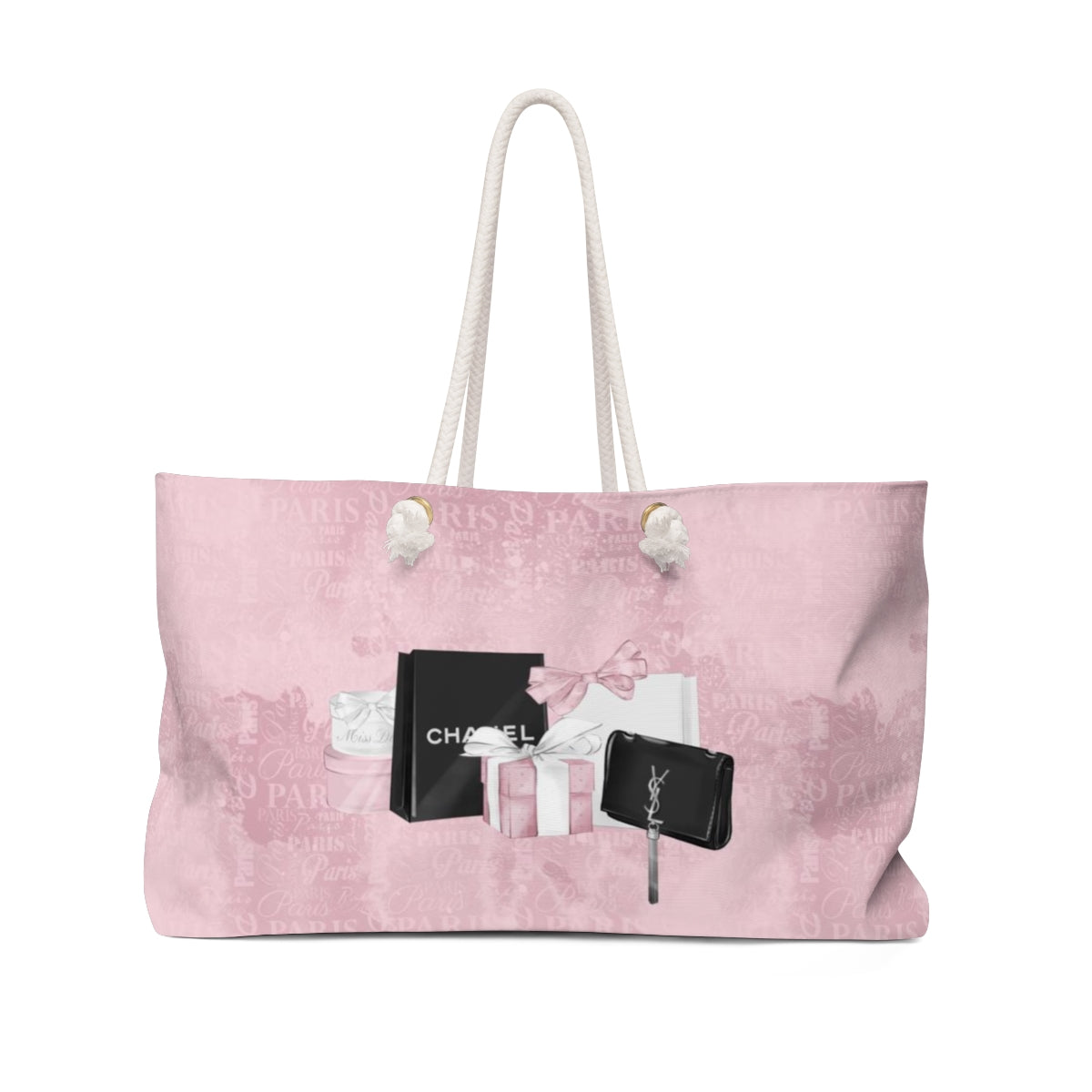 Paris Pink Shopping Tote Weekender Bag