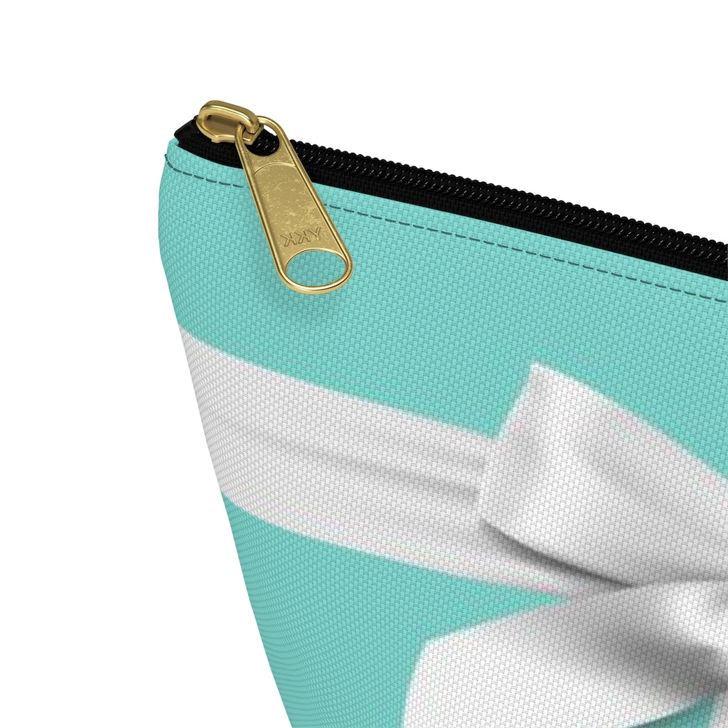 Little Blue Box Cosmetic Pouch w T-bottom, Accessory Pouch