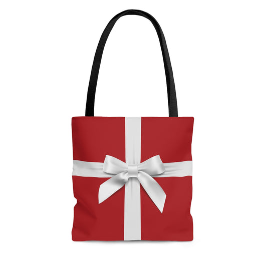 Little Red Box Square Christmas Tote Bag, Holiday Tote - Christmas & Co.