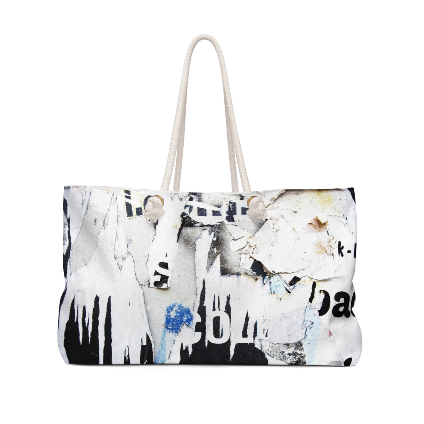 Urban Street Art Bag, Weekender Bag, Rope Tote - Torn Poster Street Art Tote - COLD Bag 14