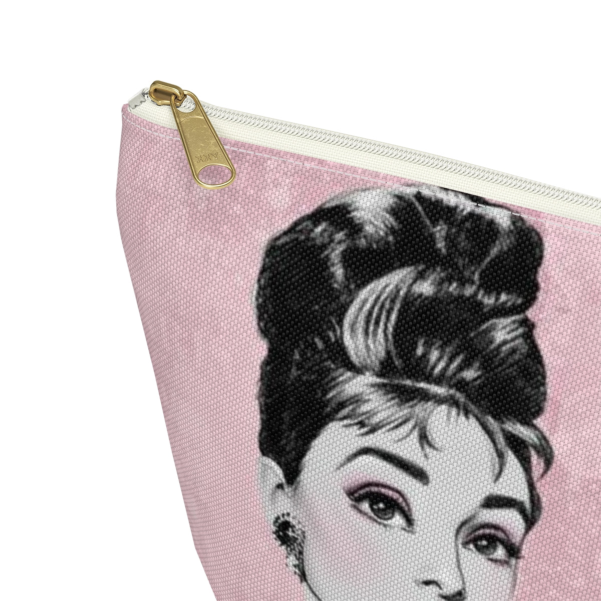 Audrey Hepburn Pouch w T-bottom, Accessory Pouch - Pink Paris is Always a Good Idea Chandelier Bag