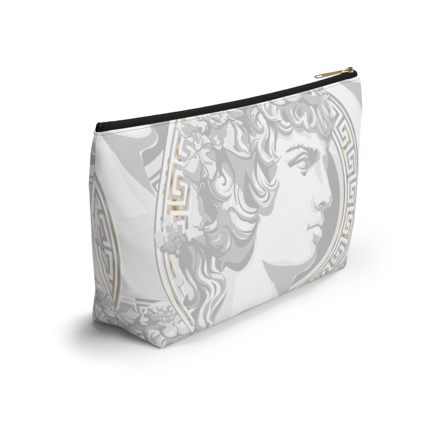 Greek God Antinous Cosmetic Pouch w T-bottom, Accessory Pouch - Greek God Makeup Bag, Roman Empire Cosmetic Pouch