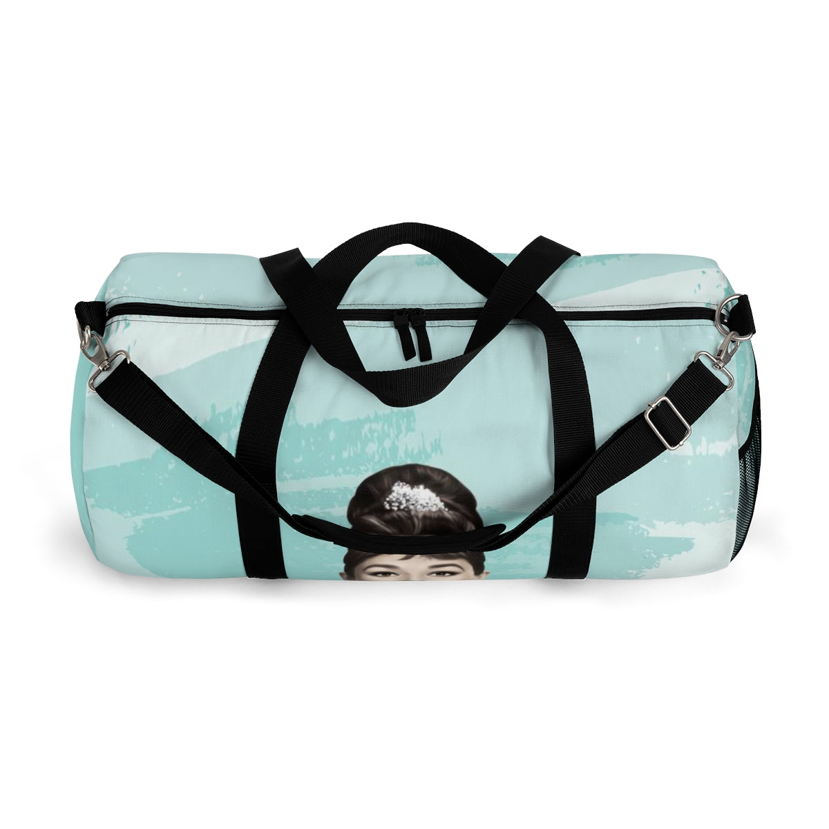 Personalized Audrey Hepburn Duffel Bag - Blue Bubblegum