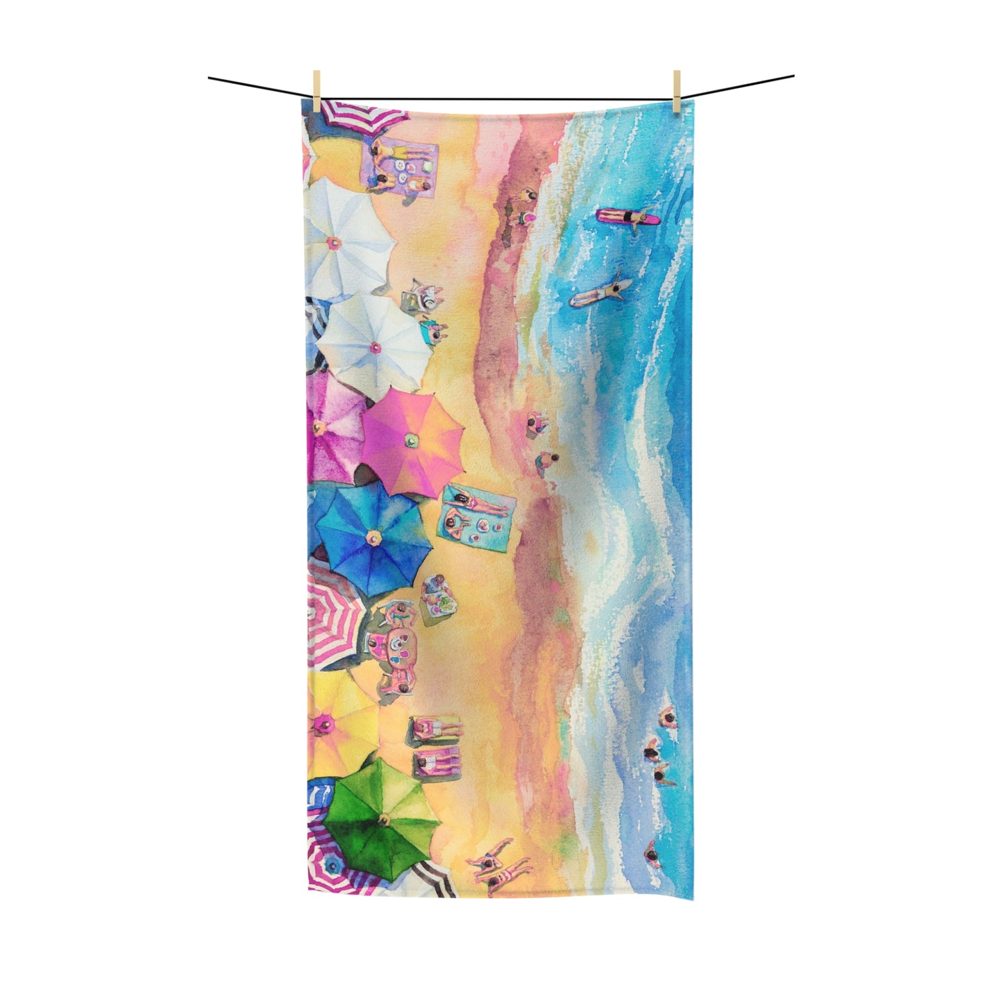 Personalized Umbrella Beach Towel - Beach Vacation Towel