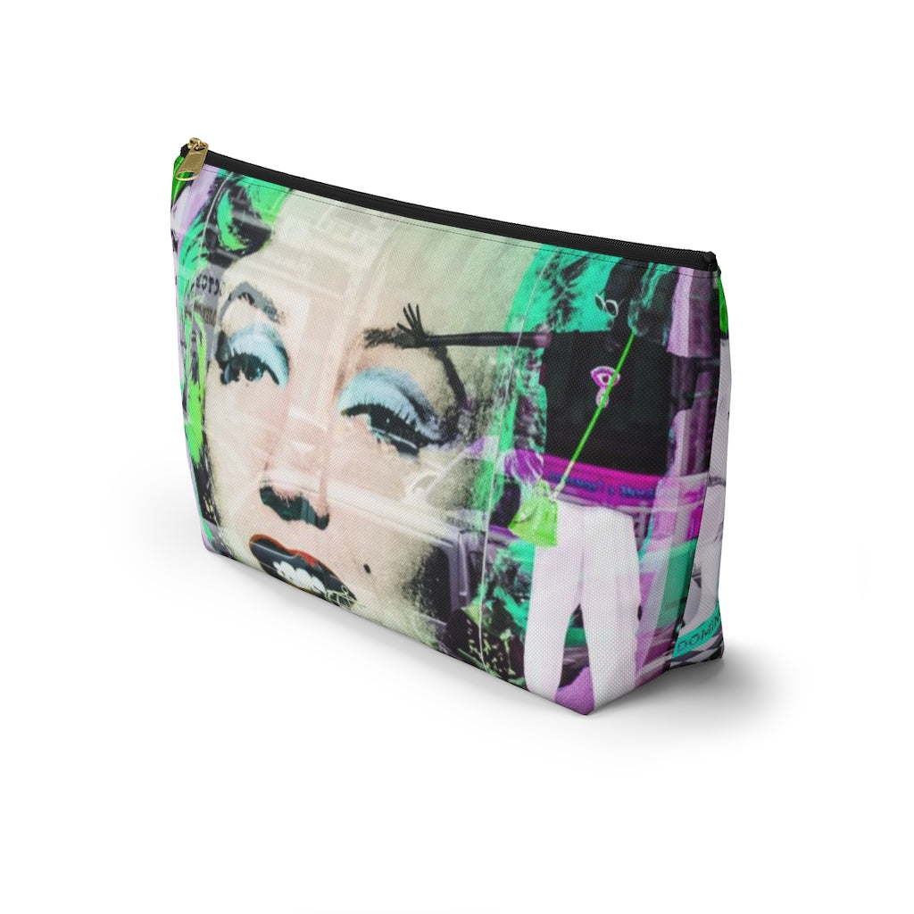 Marilyn Monroe Cosmetic Pouch w T-bottom, Accessory Pouch, Graffiti Reflection