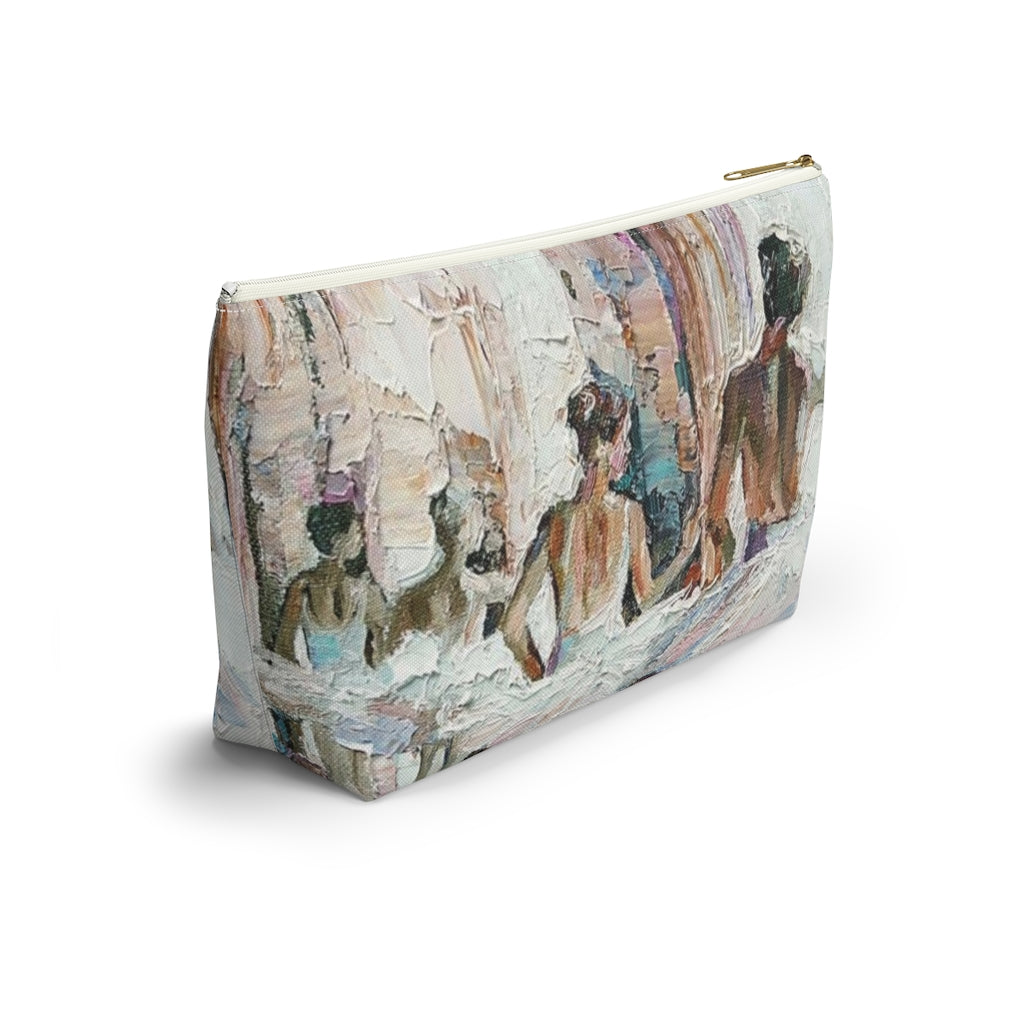 Ballerina Cosmetic Pouch w T-bottom, Accessory Pouch, Ballet Oil Painting