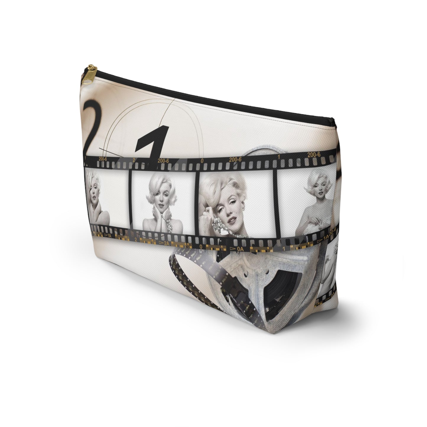 Marilyn Monroe Cosmetic Pouch w T-bottom, Accessory Pouch - Marilyn on Film Makeup Bag