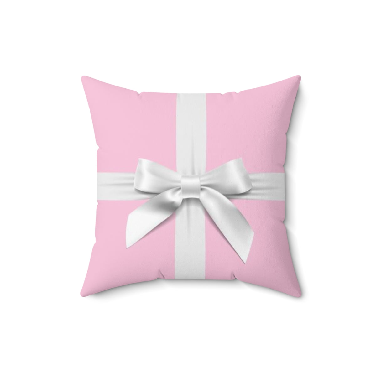 Personalized Little Pink Box Pillow - Pink with White Bow