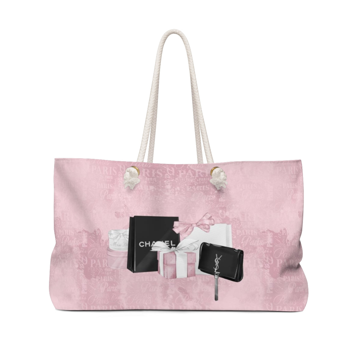 Paris Pink Shopping Tote Weekender Bag