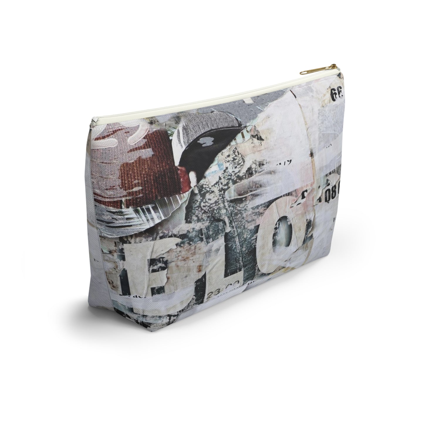 Urban Street Art Cosmetic Pouch w T-bottom, Accessory Pouch - Torn Poster Street Art Makeup Bag - BLO Bag 5