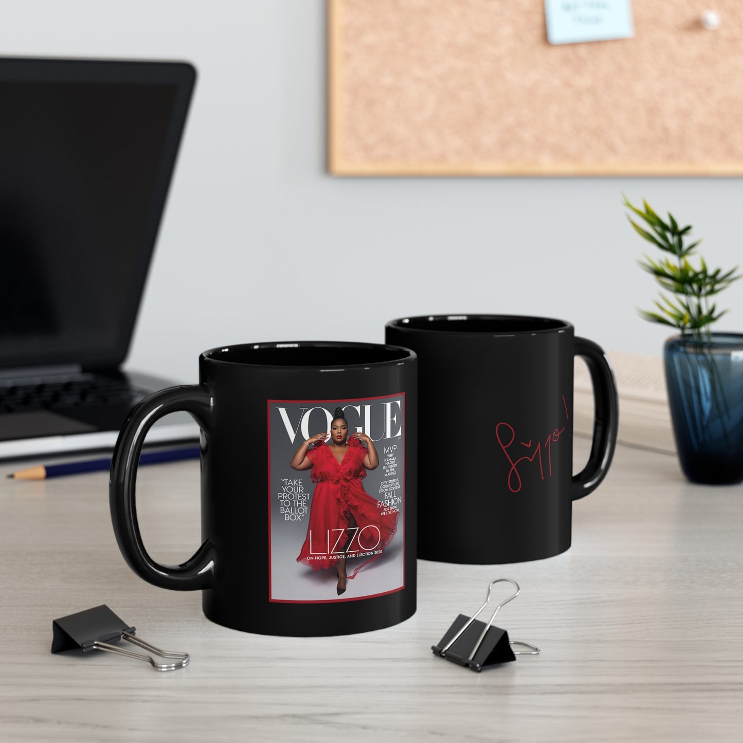 Lizzo VOGUE Magazine Cover Mug - 11oz Black Mug - Lizzo Autograph Mug