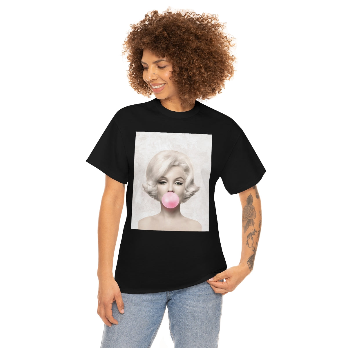 Black Marilyn Monroe Bubblegum Tee Shirt