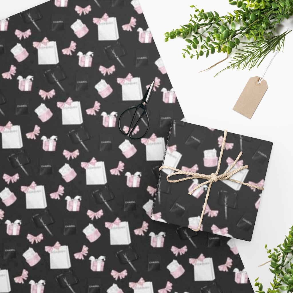 Paris Pink Shopping Wrapping Paper - Style 2