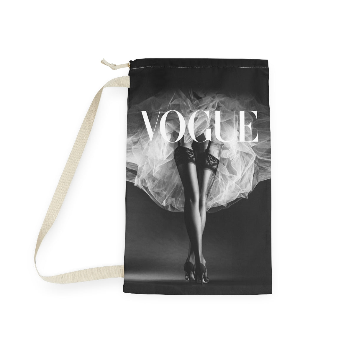 VOGUE Tutu Sack, Laundry Sack, Santa Sack, Dust Bag, Gift Sack - Black Stilletos