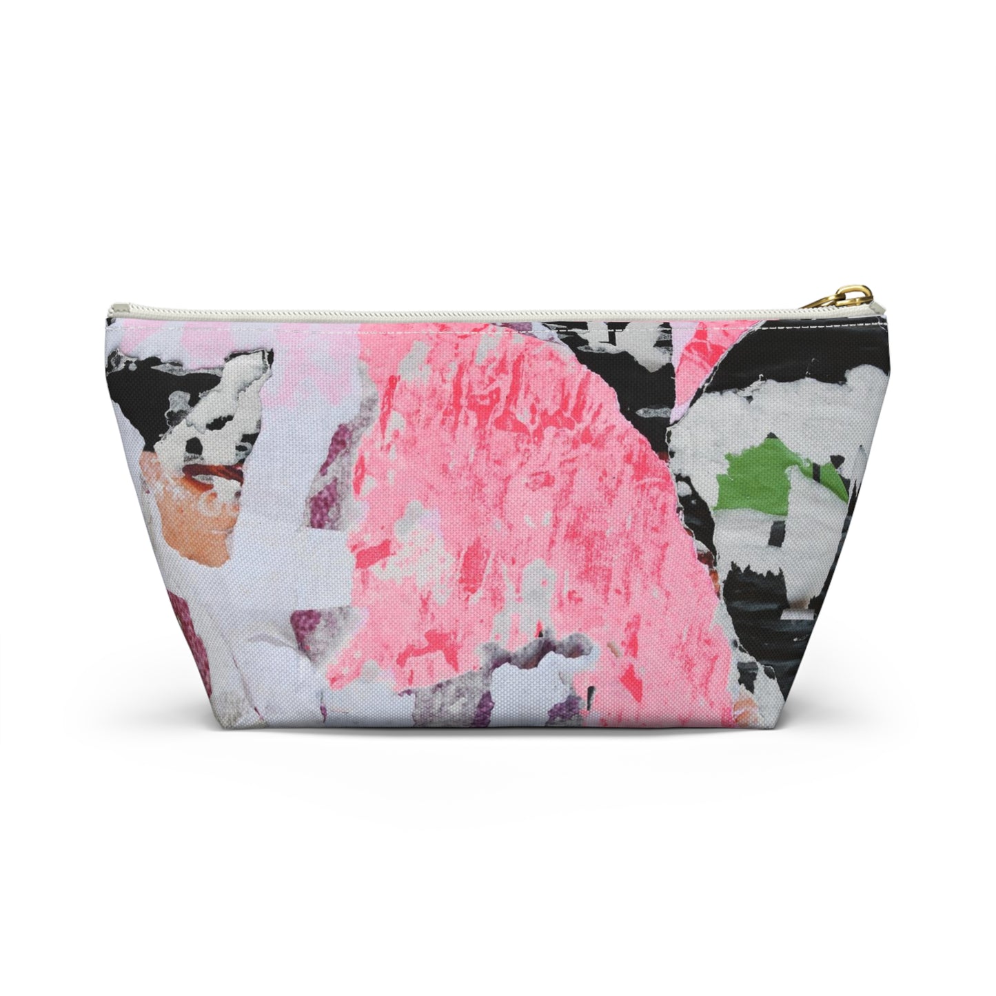 Urban Street Art Cosmetic Pouch w T-bottom, Accessory Pouch - Torn Poster Street Art Makeup Bag - Colormax Bag 6