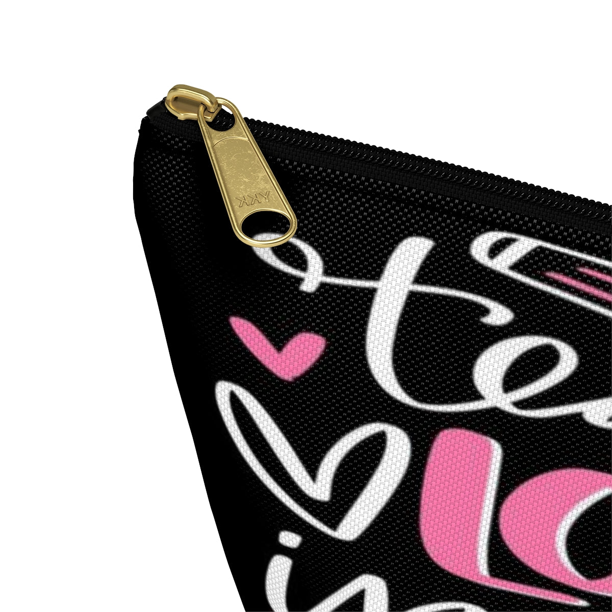 Teach Love Inspire Cosmetic Pouch w T-bottom, Accessory Pouch, Pink