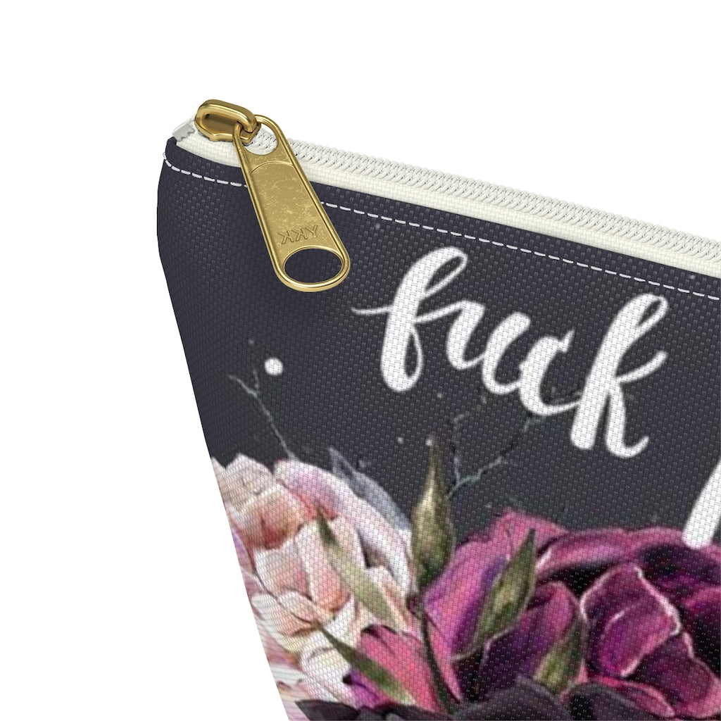 ADULT F*ck Perfection Cosmetic Pouch w T-bottom, Accessory Pouch, Rose