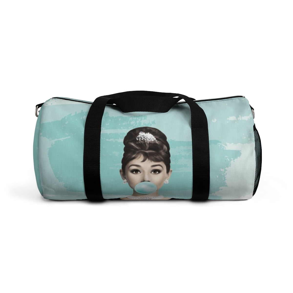 Personalized Audrey Hepburn Duffel Bag - Blue Bubblegum