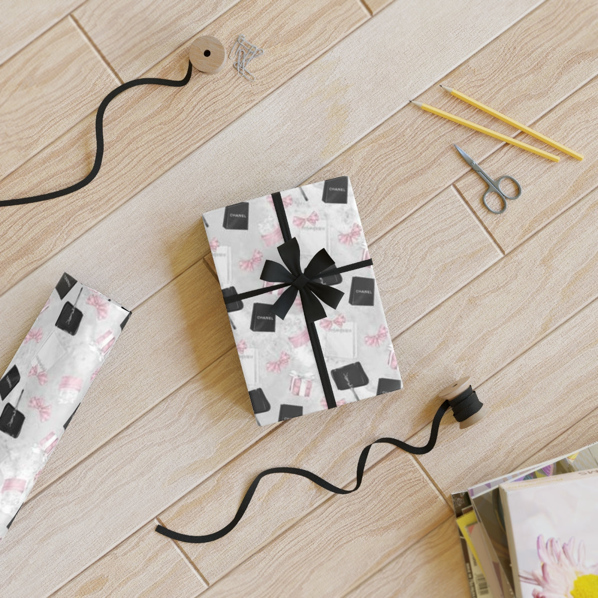 Paris Pink Shopping Wrapping Paper - Style 1