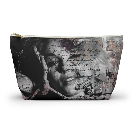 Lindsay Lohan Cosmetic Pouch w T-bottom, Accessory Pouch - Lindsay Lohan as Marilyn Monroe Abstract Makeup Bag