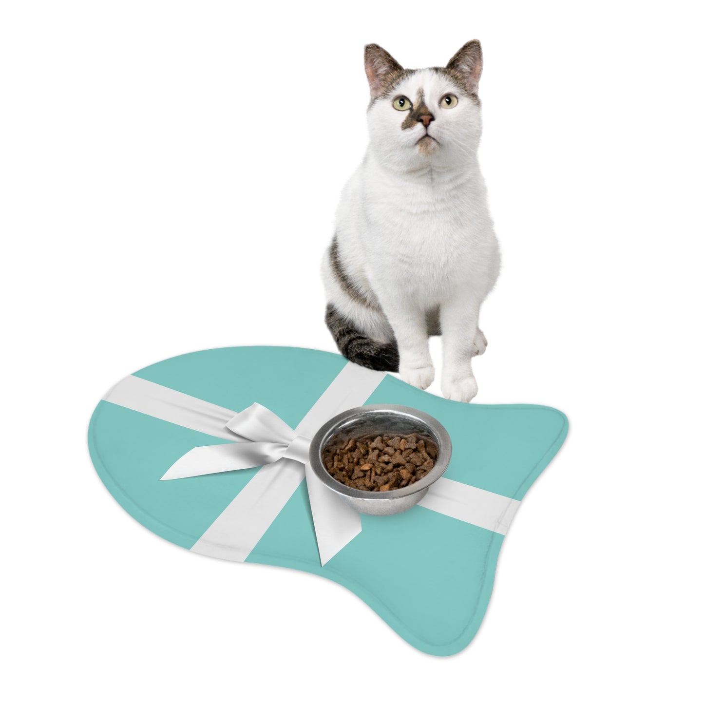 Personalized Little Blue Box Cat Mat - Cat Feeding Mats - Cat Name and Co. Feeding Mat