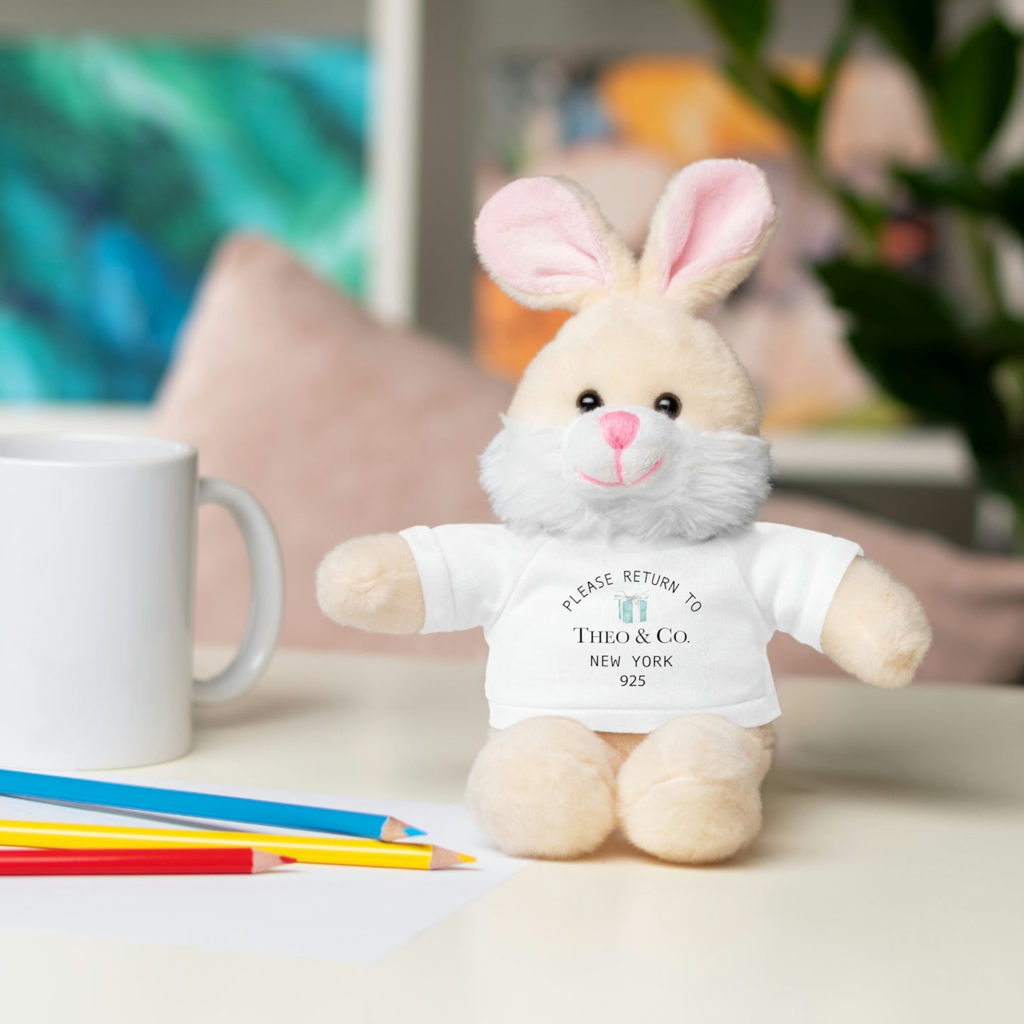 Please Return to Me - Stuffed Animals with Custom Tee - Breakfast at Tiffany Name & Co.