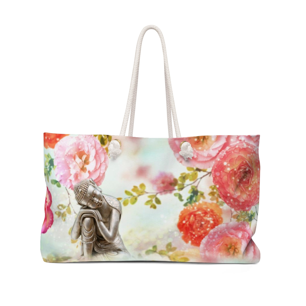 Buddha Tote Bag - Weekender Bag, Rope Tote, Rose