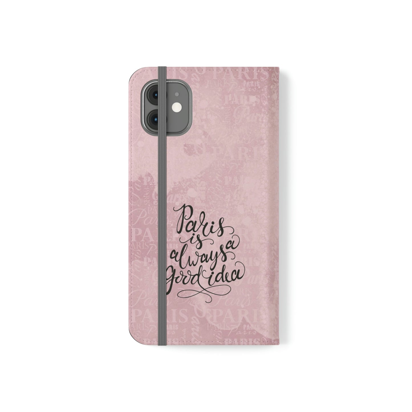 Audrey Hepburn Phone Case, Pink Paris Folio Phone Case, Paris is Always a Good Idea Smart Phone Folding Case