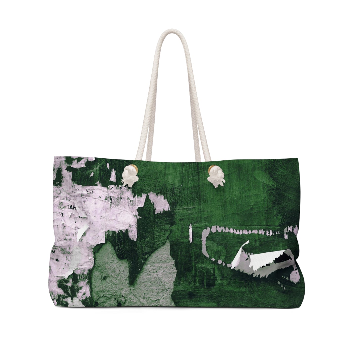 Urban Street Art Bag, Weekender Bag, Rope Tote - Torn Poster Street Art Tote - Emerald Bag 9