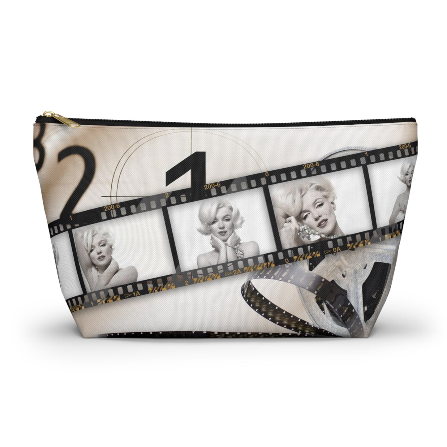 Marilyn Monroe Cosmetic Pouch w T-bottom, Accessory Pouch - Marilyn on Film Makeup Bag