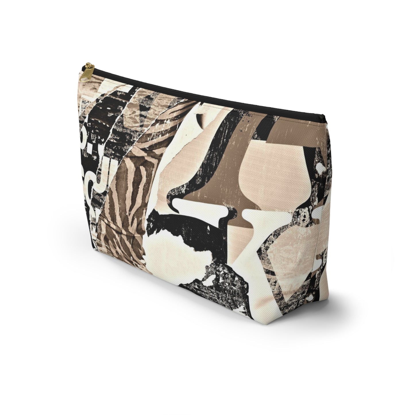 Urban Street Art Cosmetic Pouch w T-bottom, Accessory Pouch - Torn Poster Street Art Makeup Bag - Zebra Bag 20