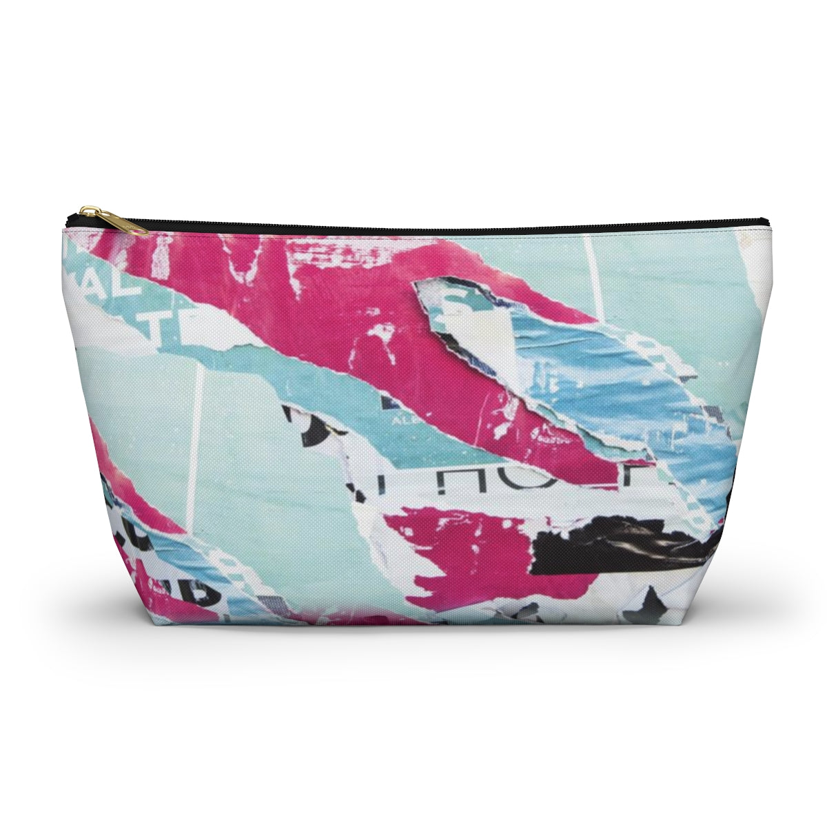 Abstract Cosmetic Pouch w T-bottom, Accessory Pouch,  Pink and Blue, Abstract Poster