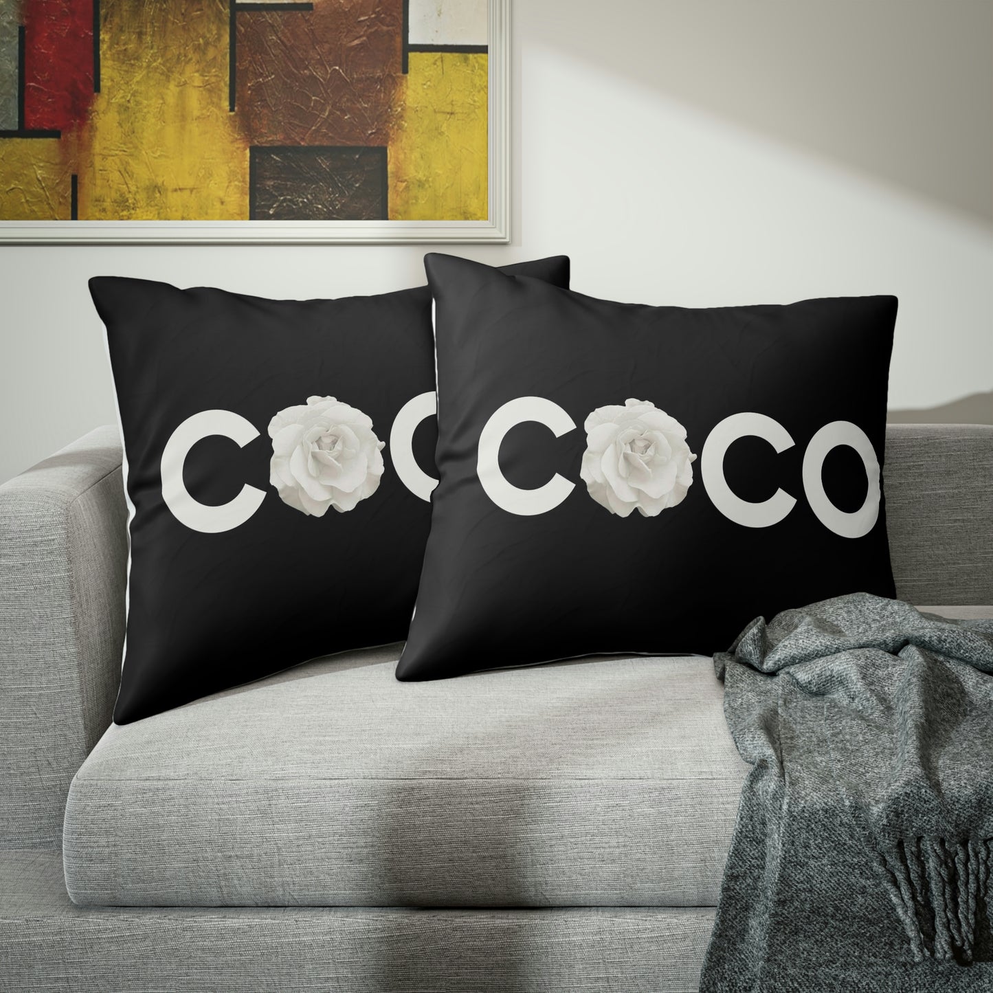 COCO Rose Pillow Sham - Custom Designed Pillow Shams - Personalized Pillow Shams - Your Name Bed Pillow Covers