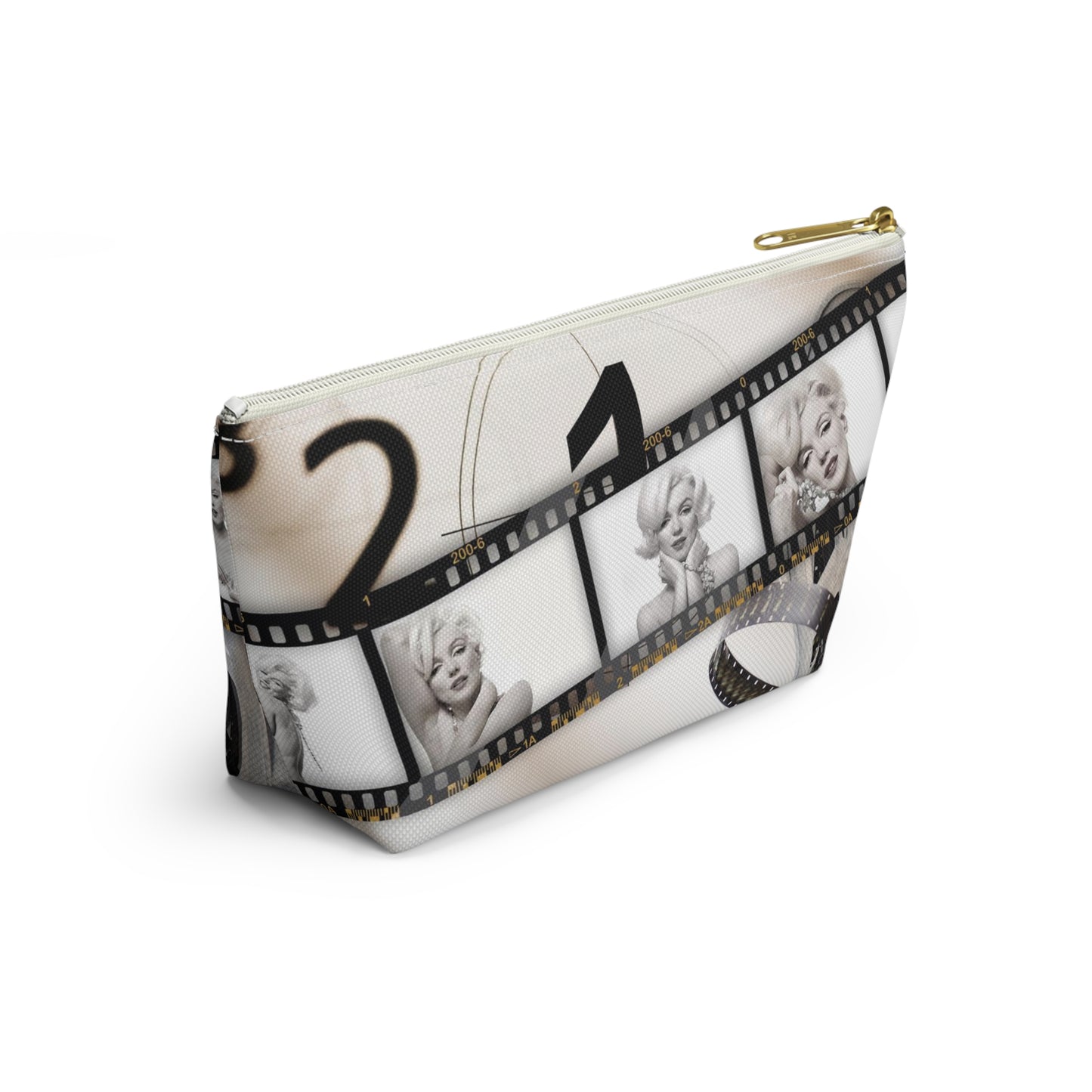 Marilyn Monroe Cosmetic Pouch w T-bottom, Accessory Pouch - Marilyn on Film Makeup Bag