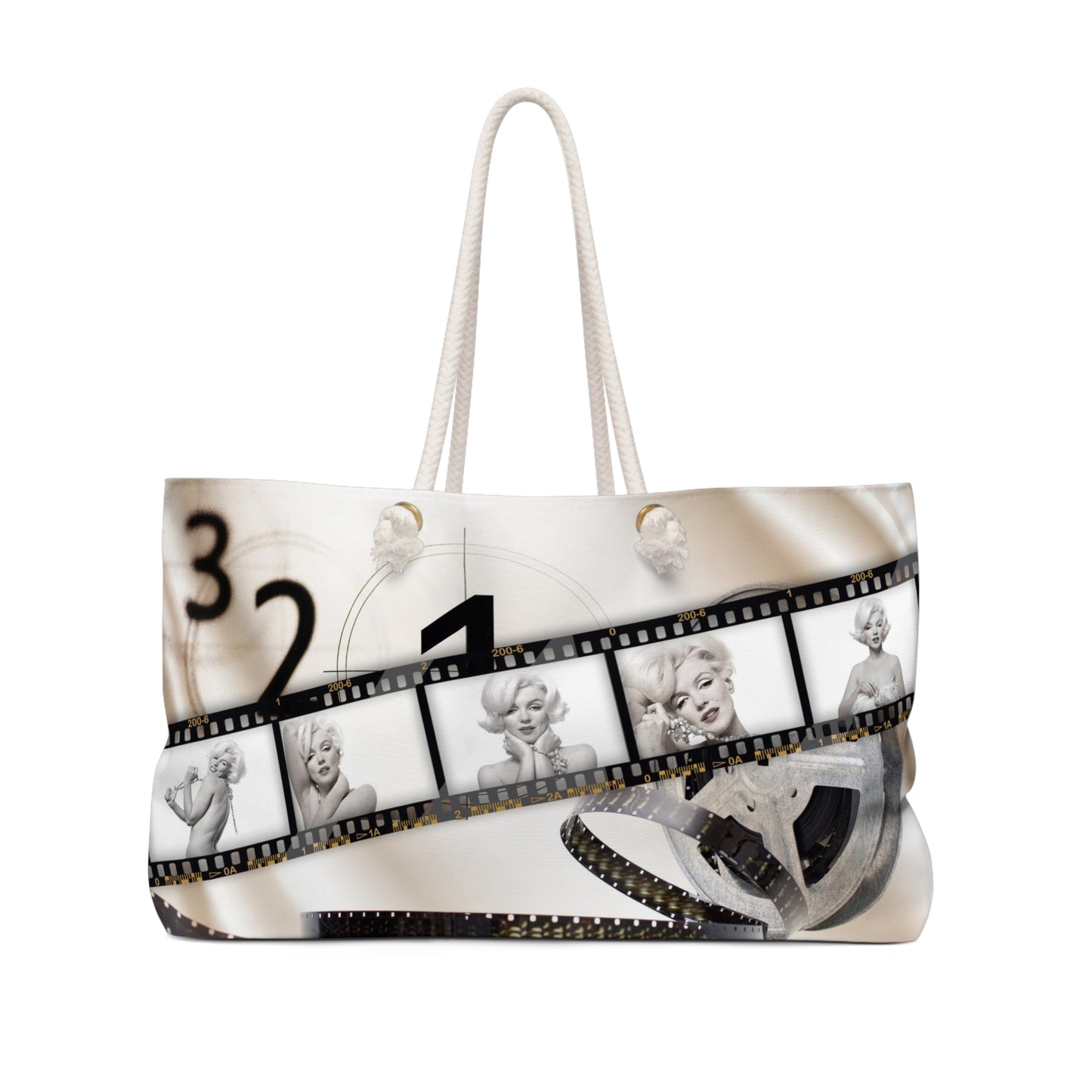 Marilyn Monroe Bag, Weekender Bag, Rope Tote - Marilyn on Film Tote Bag