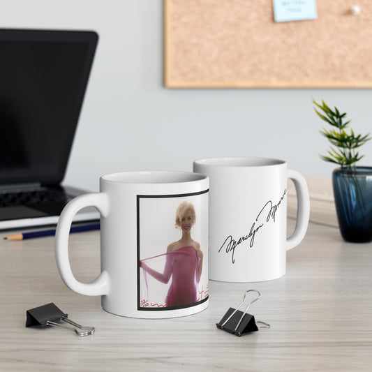 ADULT Marilyn Monroe Mug 11oz - NUDE Marilyn Monroe with Pink Sheer