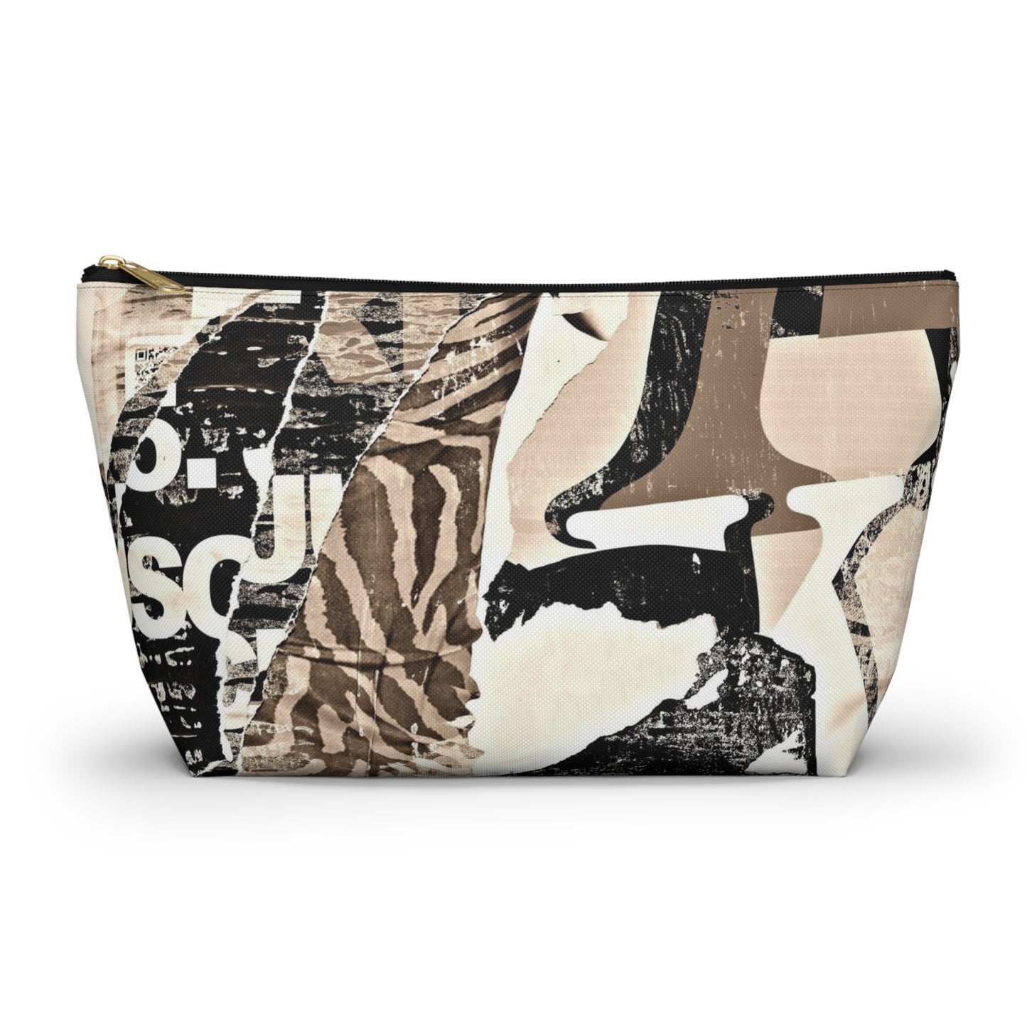 Urban Street Art Cosmetic Pouch w T-bottom, Accessory Pouch - Torn Poster Street Art Makeup Bag - Zebra Bag 20