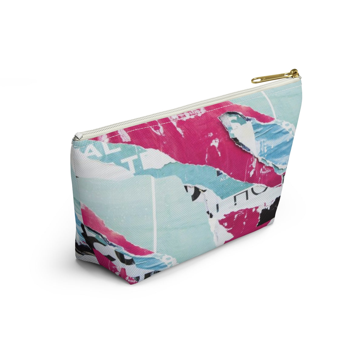 Abstract Cosmetic Pouch w T-bottom, Accessory Pouch,  Pink and Blue, Abstract Poster