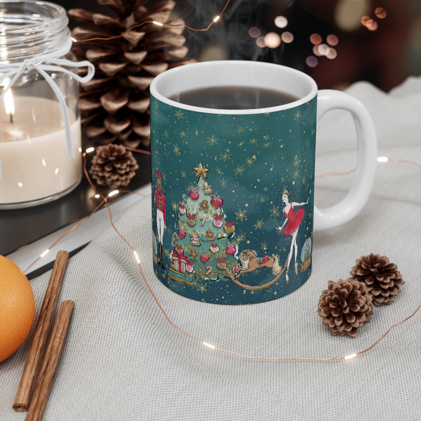 Personalized Nutcracker Mug 11oz - Emerald Green Nutcracker Ballet Mug