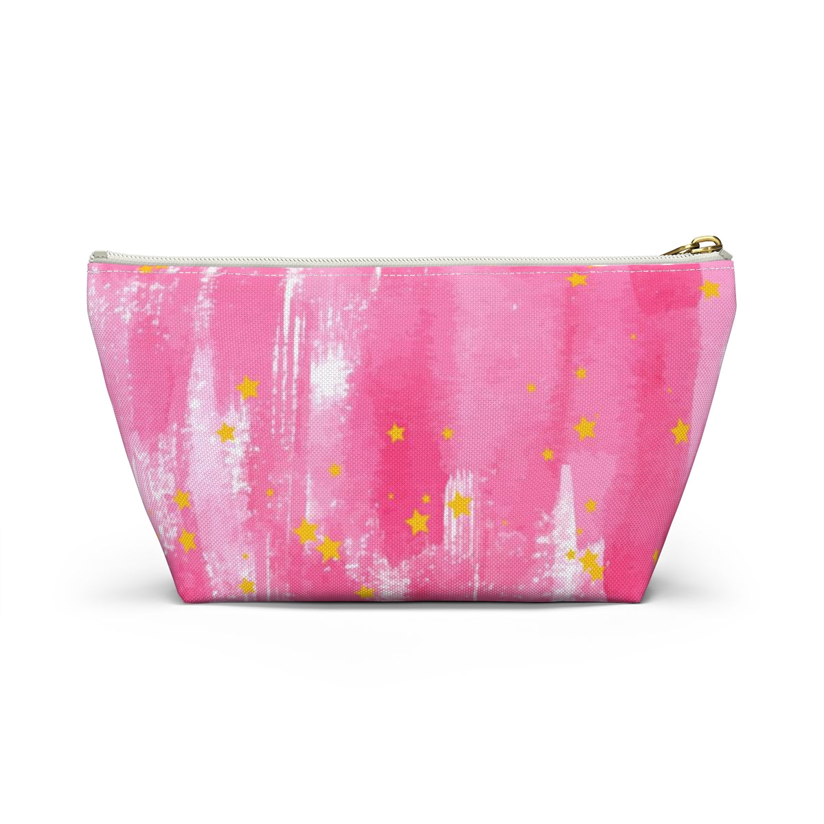 You are the Best Teacher Cosmetic Pouch w T-bottom, Accessory Pouch, Pink with Gold Stars