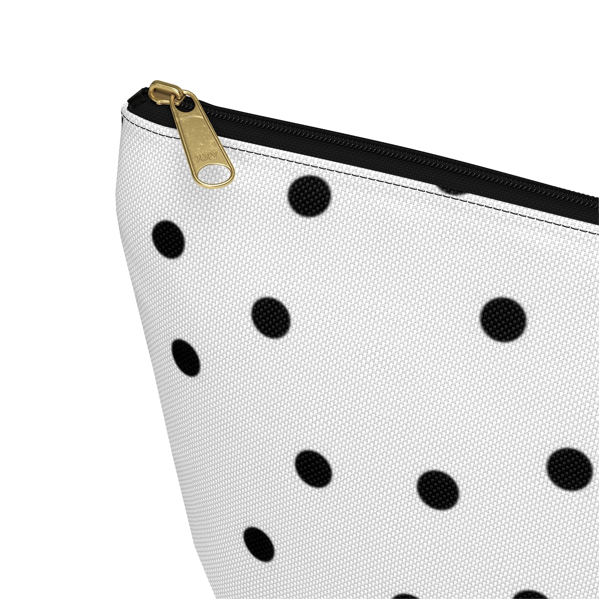 Personalized Champaign Cosmetic Pouch w T-bottom, Accessory Pouch, Celebration Polka Dot