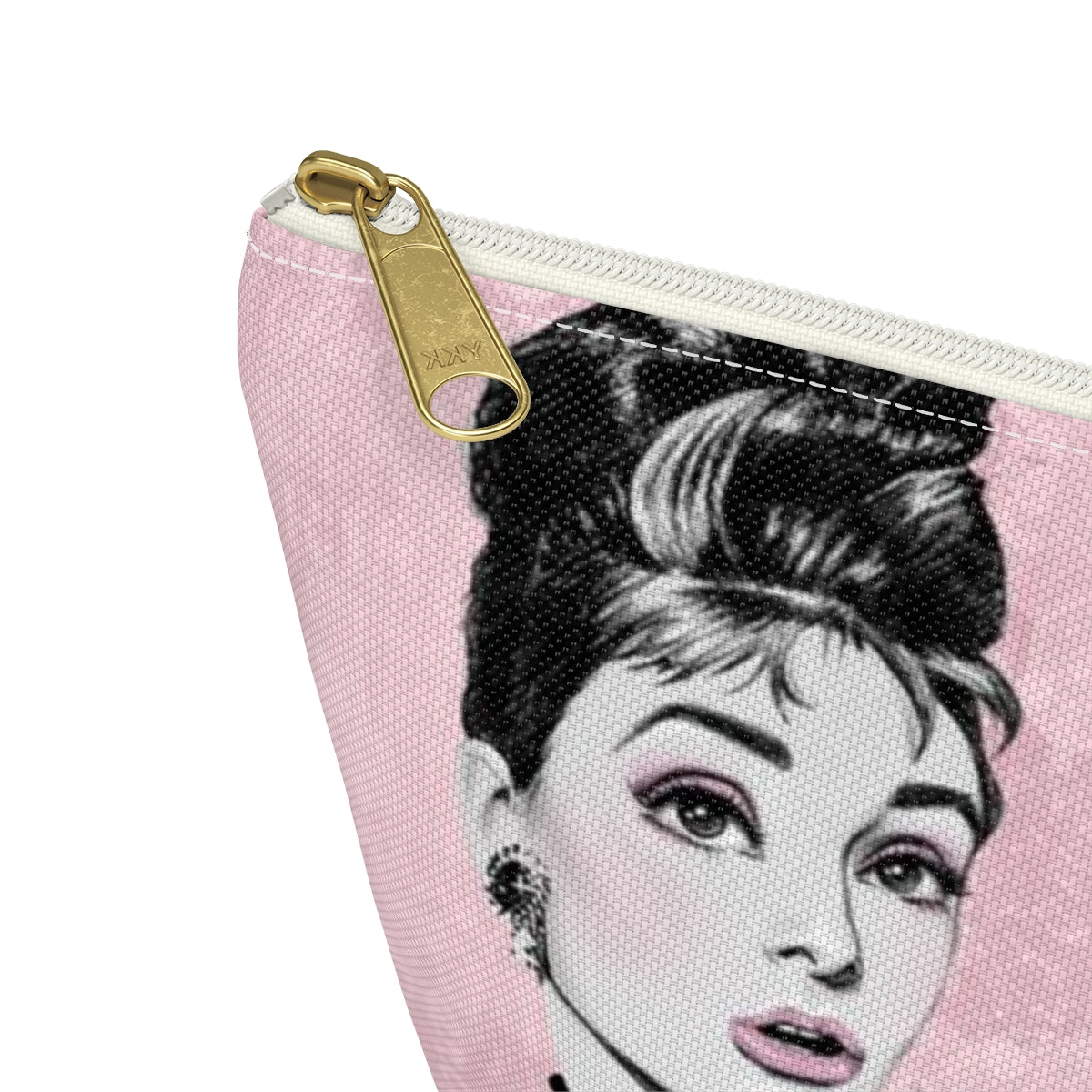 Audrey Hepburn Pouch w T-bottom, Accessory Pouch - Pink Paris is Always a Good Idea Chandelier Bag